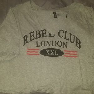 Grey graphic croptop